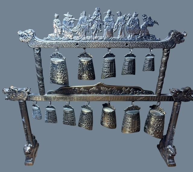 Silvertone Chinese Temple Chime Bells Bianzhong (1 of 7)