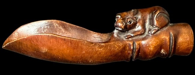 Carved Japanese Wooden Tea Spoon/Scoop (1 of 3)