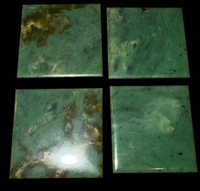 Lot of Four Green Jade Slabs (1 of 1)