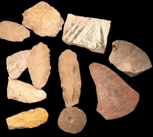 Native American Scrapers, Sherds and Points (1 of 3)