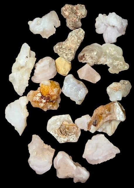 Lot of Ten Raw Pink Opal Stones (1 of 2)