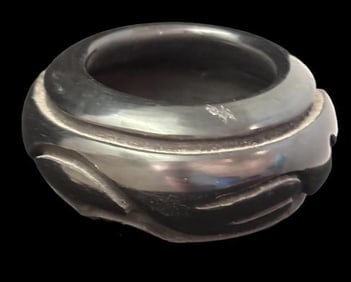 Native American Santa Clara Pueblo Signed Denise Martinez Round Pot (1 of 2)