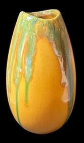 Mid-Century Multi-Color Pottery Slip Vase (1 of 3)