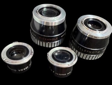 Vintage Four Section Camera Lens Case with Lenses (1 of 5)