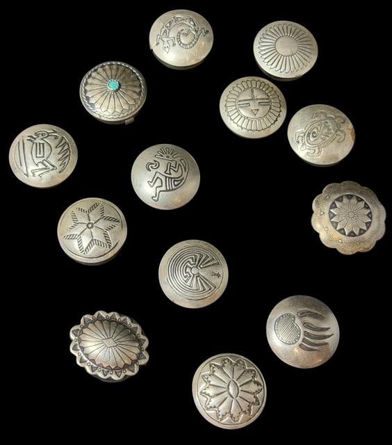 Native American Navajo Sterling Button Covers (1 of 2)