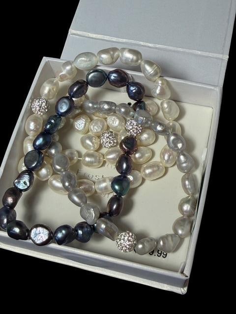 Lot of Three Fresh Water Pearl Bracelets (1 of 2)