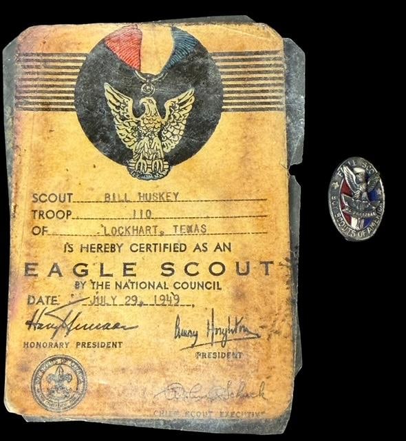 Vintage Sterling 1949 Eagle Scout Pin and Card Certificate (1 of 3)