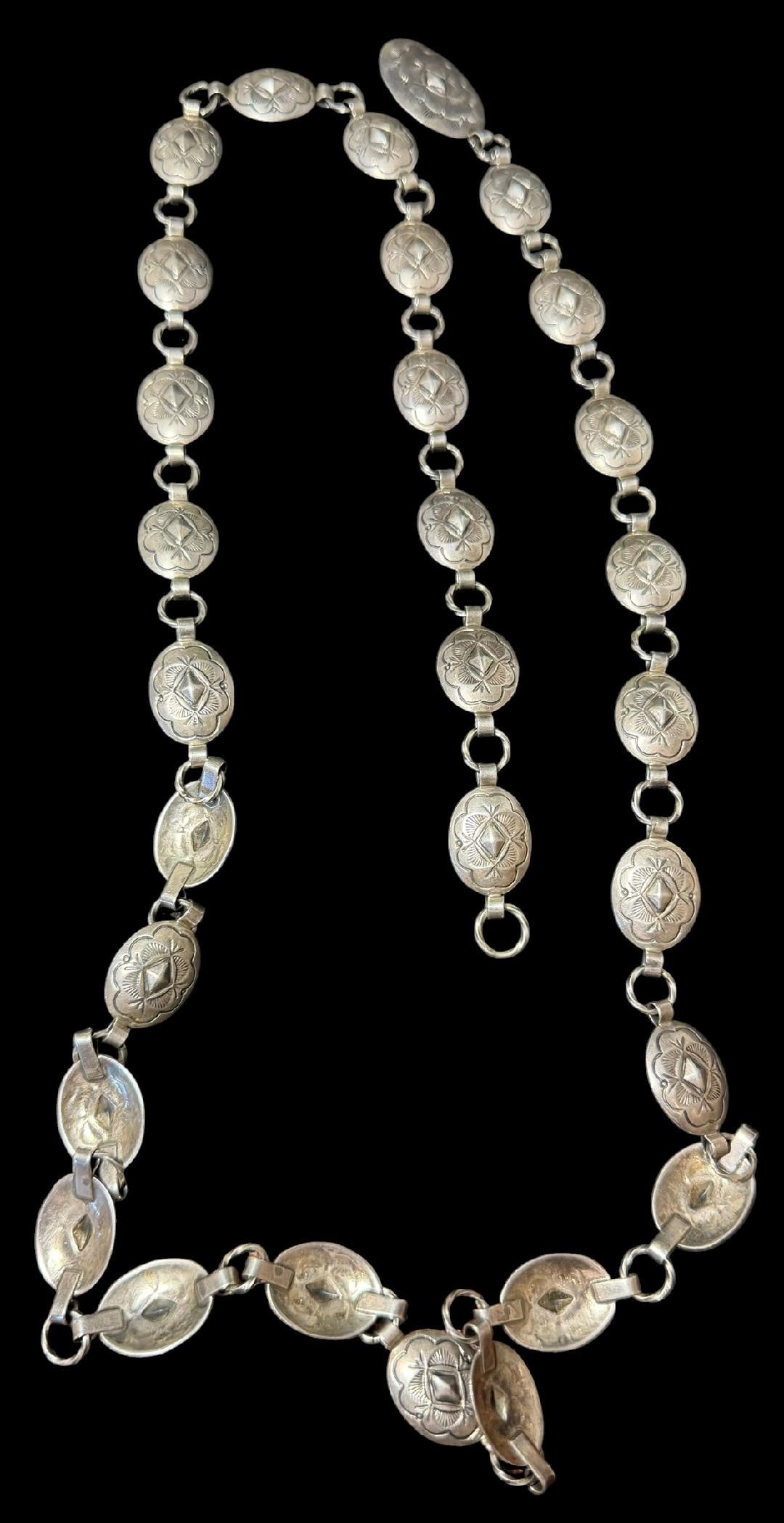 Native American Navajo Sterling Concho Belt Signed BJ for Bobby Johnson (1 of 2)
