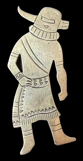 Native American Navajo Sterling Signed Mud Head Dancer Brooch Douglas Etsitty (1 of 2)