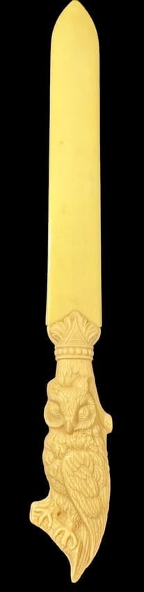 Mid Century Ivoryoid Owl Shaped Letter Opener (1 of 4)