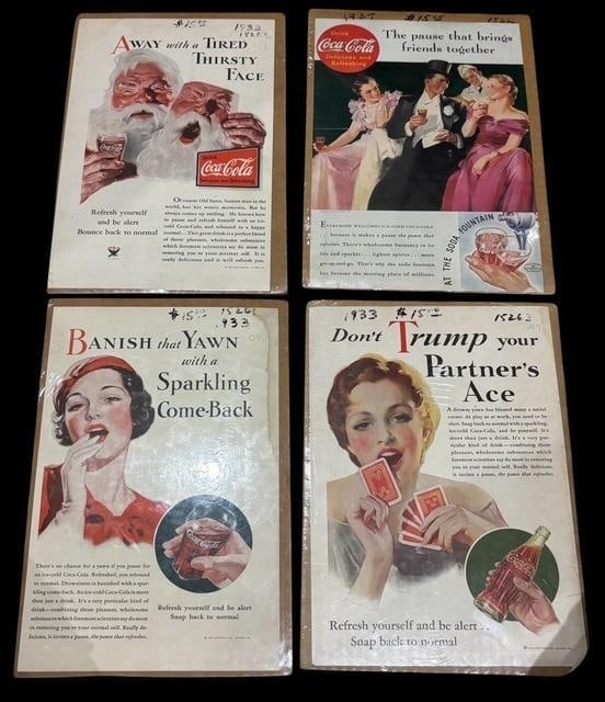Lot of Four Vintage Coca Cola Advertisements 1933 and 1937 (1 of 5)
