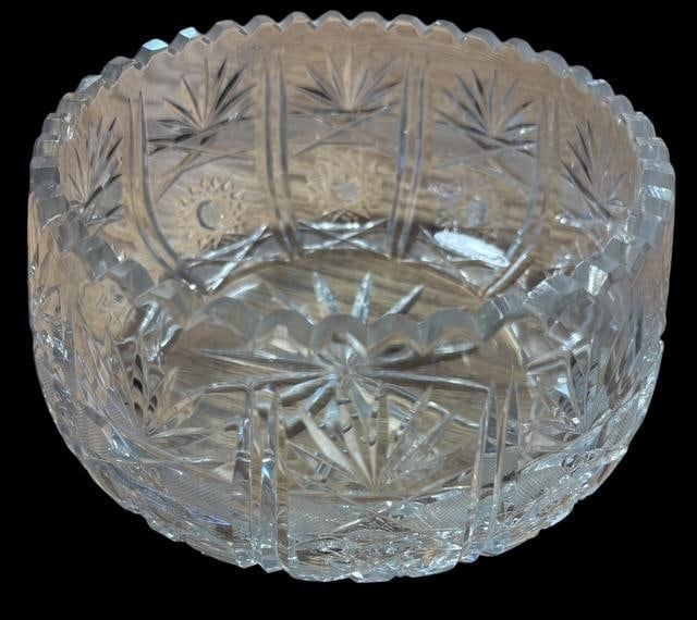 Brilliant Cut Glass Serving Bowl ca 1910 (1 of 4)