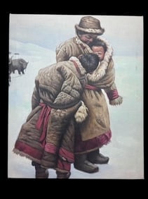 Chinese Realist Oil on Canvas Painting (1 of 2)