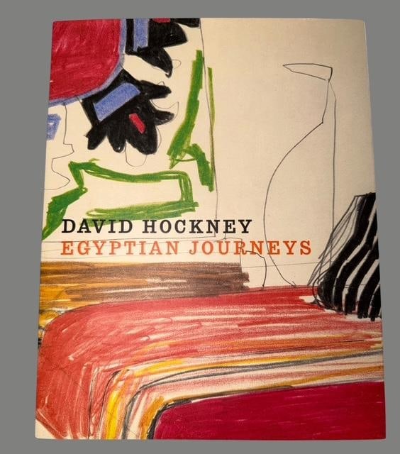 First Edition Hardcover Book - Egyptian Journeys by David Hockney RARE: First edition hard cover art book titled Egyptian Journeys by David Hockney. Palace of Arts, Cairo. 16 January to 16 February 2002. Measures .5" x 8.5" x 11".