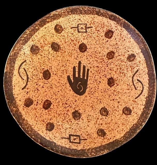 Native American Hopi Signed Hand Painted Decorative Miniature Plate Ras-Ku-Mana (1 of 2)