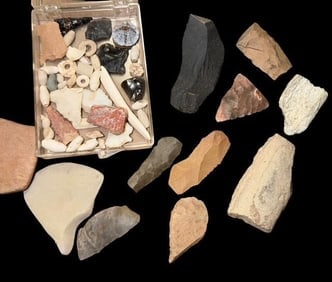 Assorted Lot of Pottery Sherds, Points and Seashells (1 of 3)