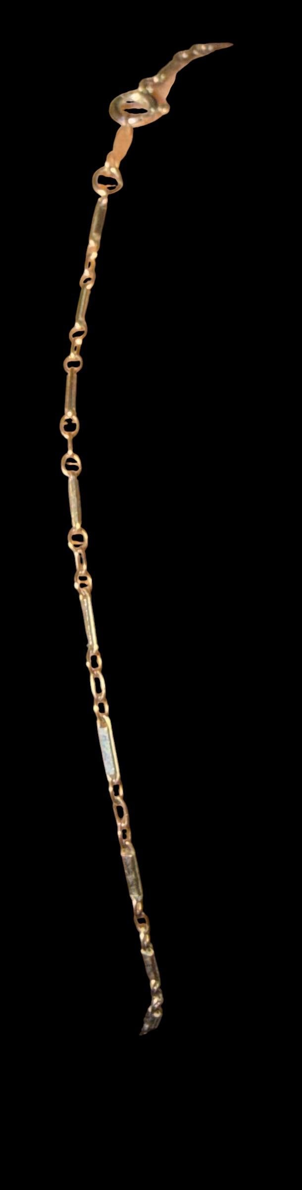 14K White Gold Necklace: 14k white gold chain necklace. Marked 14k. Measures 14" long and weighs 2 g.