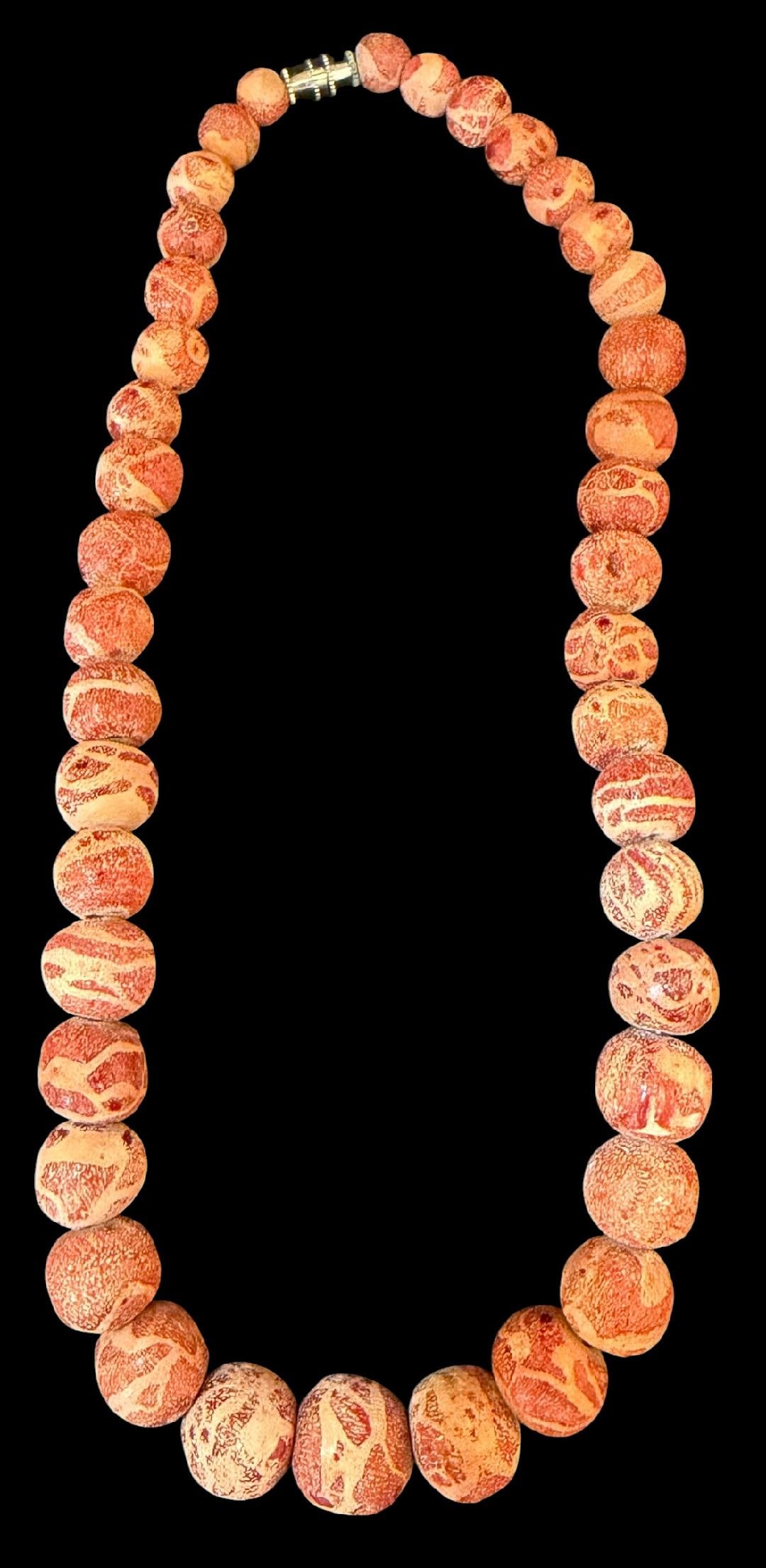 Raw/Foam/Sponge Coral Bead Necklace (1 of 2)
