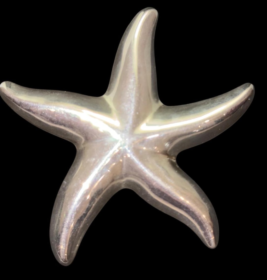 Signed Kalbana Sterling Starfish Pin: Sterling Starfish pin. Signed Kalbana and marked sterling. Weighs 14g. Measures 2.5" across.