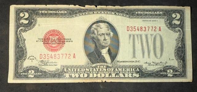 1928 Red Seal $2 Bill (1 of 2)