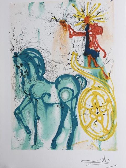 Salvador Dali Le Cheval De Triomphe Plate Sig LE: Salvador Dali Le Cheval De Triomphe Plate Signed and Numbered Limited Edition Offset Lithgraph
