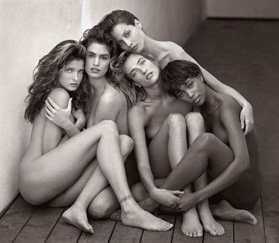 Herb Ritts SUPERMODELS, Hollywood 1989: Herb Ritts-Stephanie Seymour, Cindy Crawford, Christy Turlington, Tatjana Patitz, Naomi Campbell, Hollywood 1989 Medium: Unsigned One-of-a-Kind Photo litho Note: Dimensions provided include matting