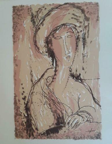 Amedeo Modigliani, Portrait of a Woman, Plate Signed: Amedeo Modigliani, Portrait of a Woman Plate Signed Lithograph