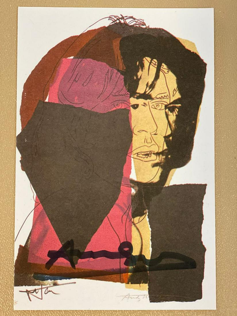 Andy Warhol MICK JAGGER FS.II.139 H/S Frmd: Andy Warhol-MICK JAGGER FS.II.139 Announcement Invitation, Custom Framed Medium: Hand Signed Offset Lithograph