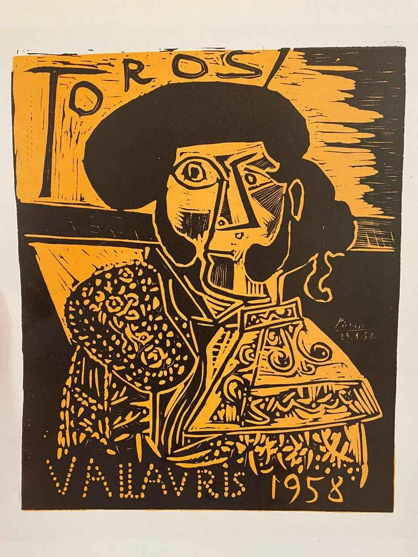 Pablo Picasso Toros Vallauris 1958 Plate Signed Litho: Pablo Picasso-Toros Vallauris 1958 Medium: Plate Signed Offset Lithograph on Paper