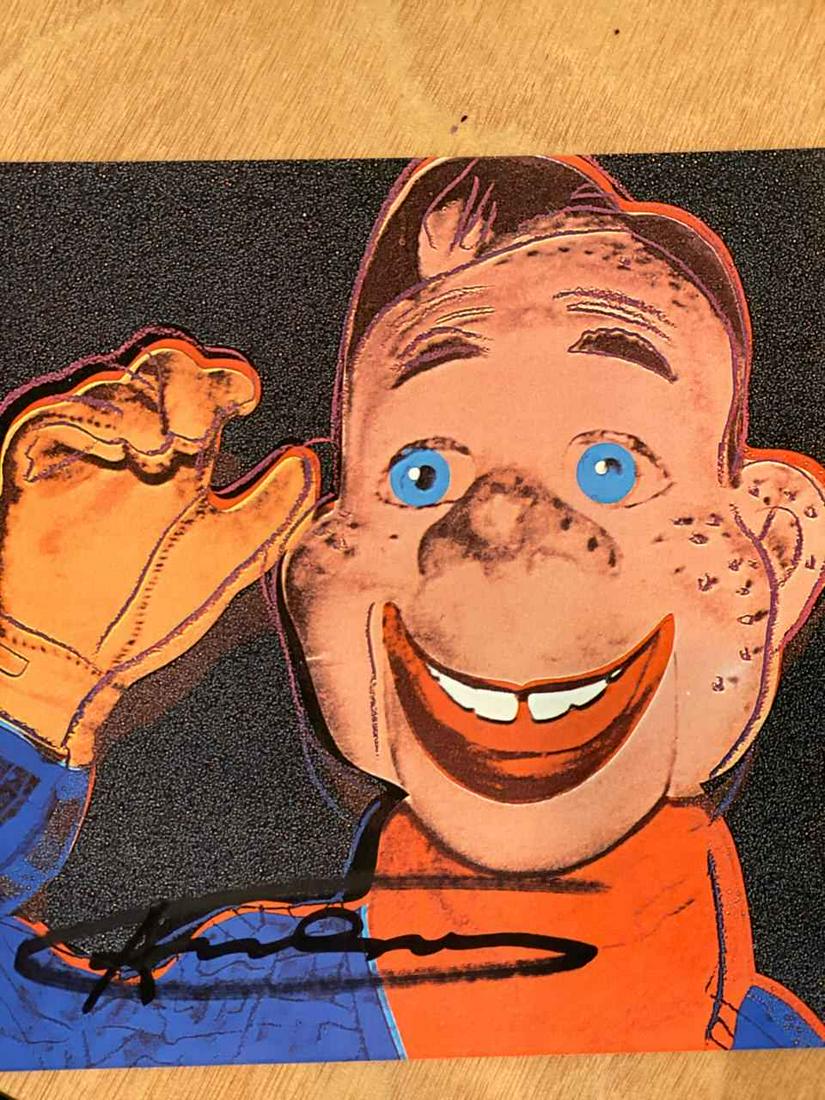 Andy Warhol HOWDY DOODY H/S Frmd INVITATION, MYTHS: Andy Warhol-HOWDY DOODY INVITATION FROM THE MYTHS SERIES Medium: Hand Signed Serigraph on Paper, Custom Framed