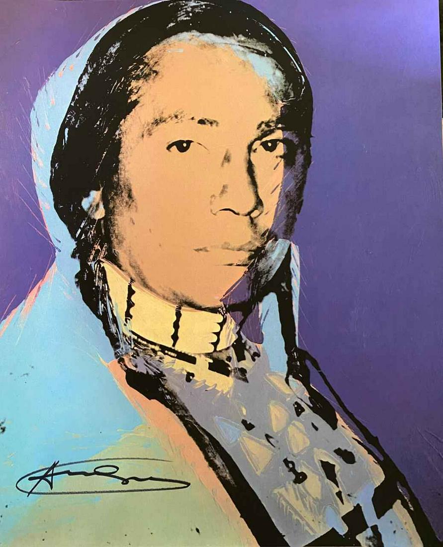 Andy Warhol Indian Purple Hand Signed Lithograph: Andy Warhol-Indian (Purple) Medium: Lithograph Hand Signed by Andy Warhol