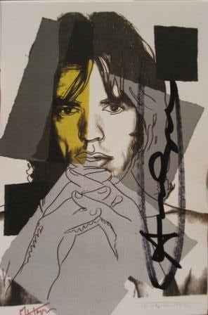 Andy Warhol MICK JAGGER FS.II.147 H/S Frmd: Andy Warhol-MICK JAGGER FS.II.147 Announcement Invitation, Custom Framed Medium: Hand Signed Offset Lithograph