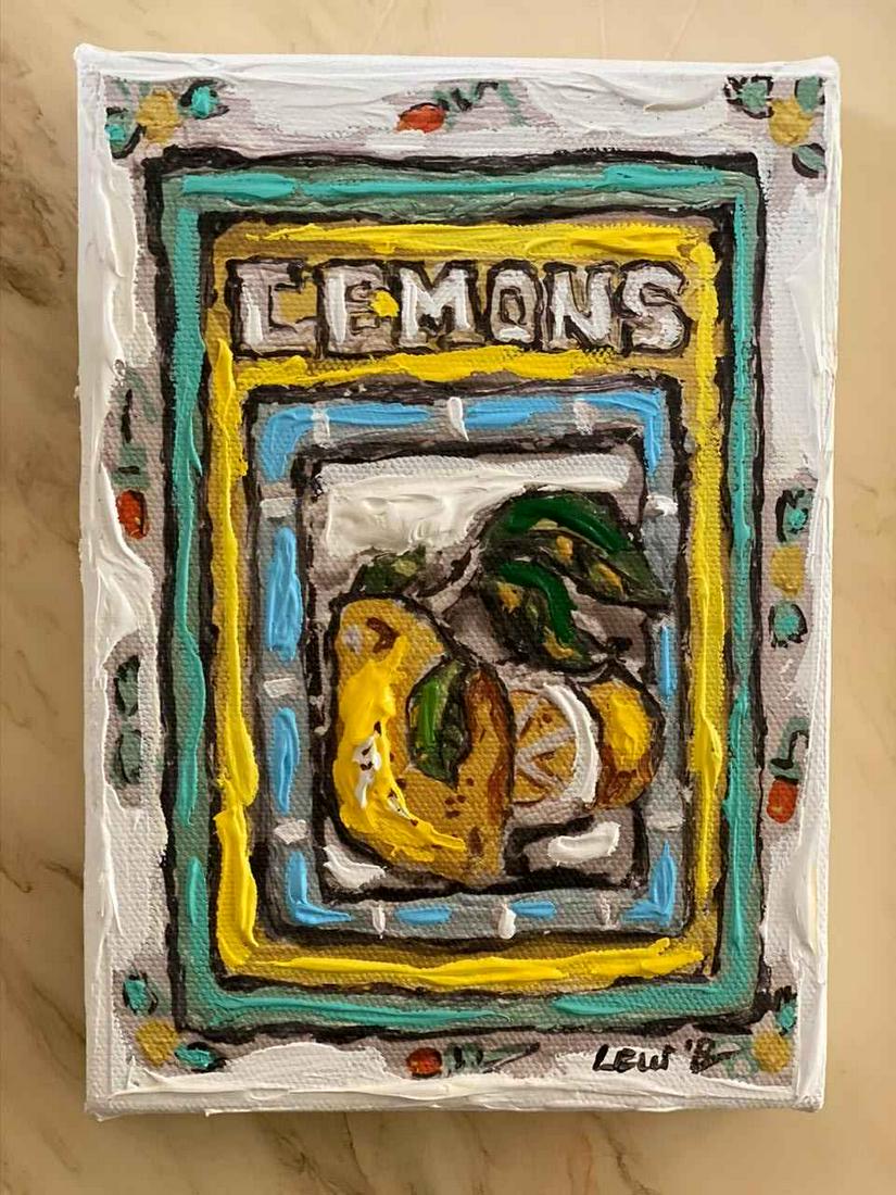 Leslie Lew Lemons #8 Sculpted Acrylic Monotype: Leslie Lew-Lemons #8 Medium: Original Sculpted Acrylic Monotype