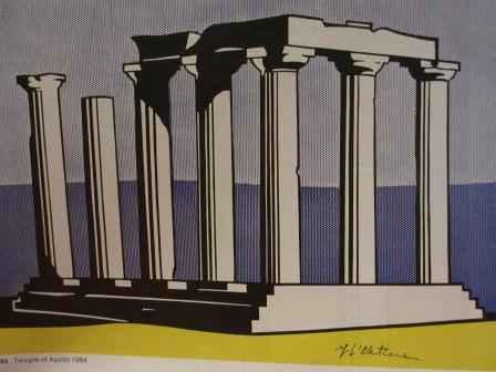 Roy Lichtenstein Temple of Apollo 1964 Frmd Bkpg: Roy Lichtenstein-Temple of Apollo 1964 Medium: Hand Signed Custom Framed Bookpage