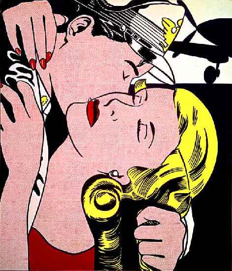 Roy Lichtenstein The Kiss 1962 Lithograph: Roy Lichtenstein-The Kiss 1962 Medium: Offset Lithograph on Cardboard