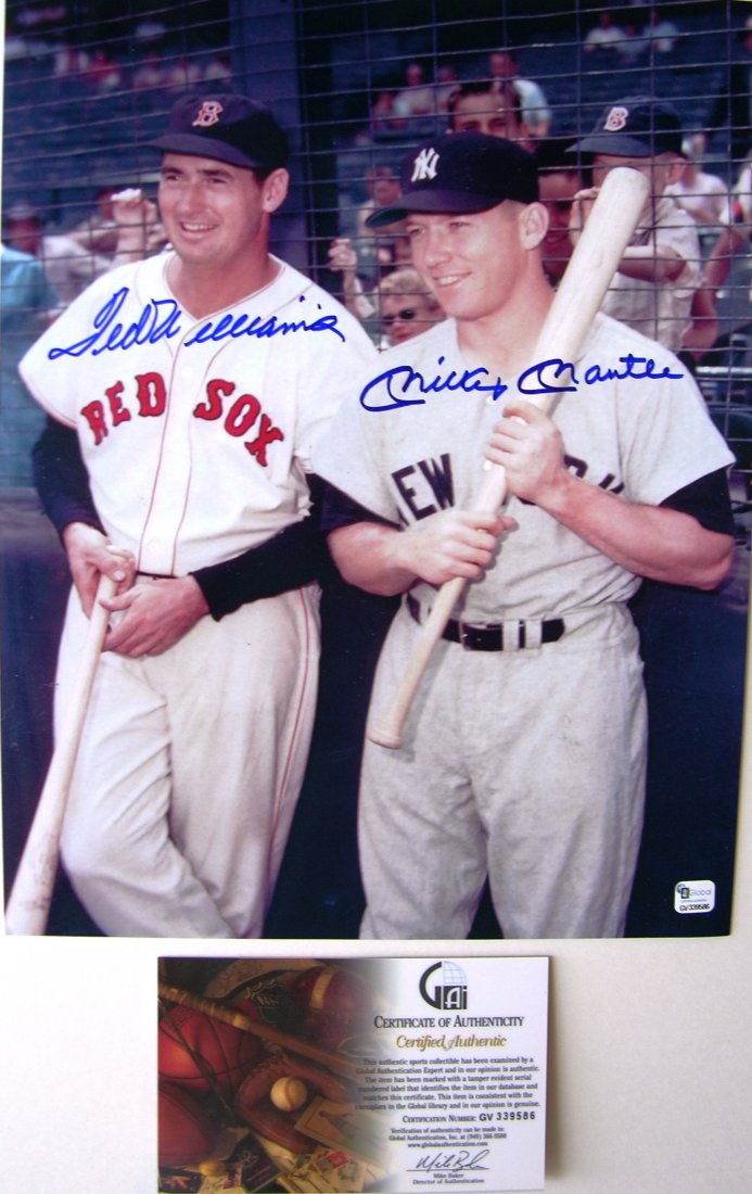 Ted Williams Mickey Mantle 11x14 Autograph Photo w/COA: GameDay Ted Williams Mickey Mantle 11x14 Autographed Photo with COA Hand Signed Autograph