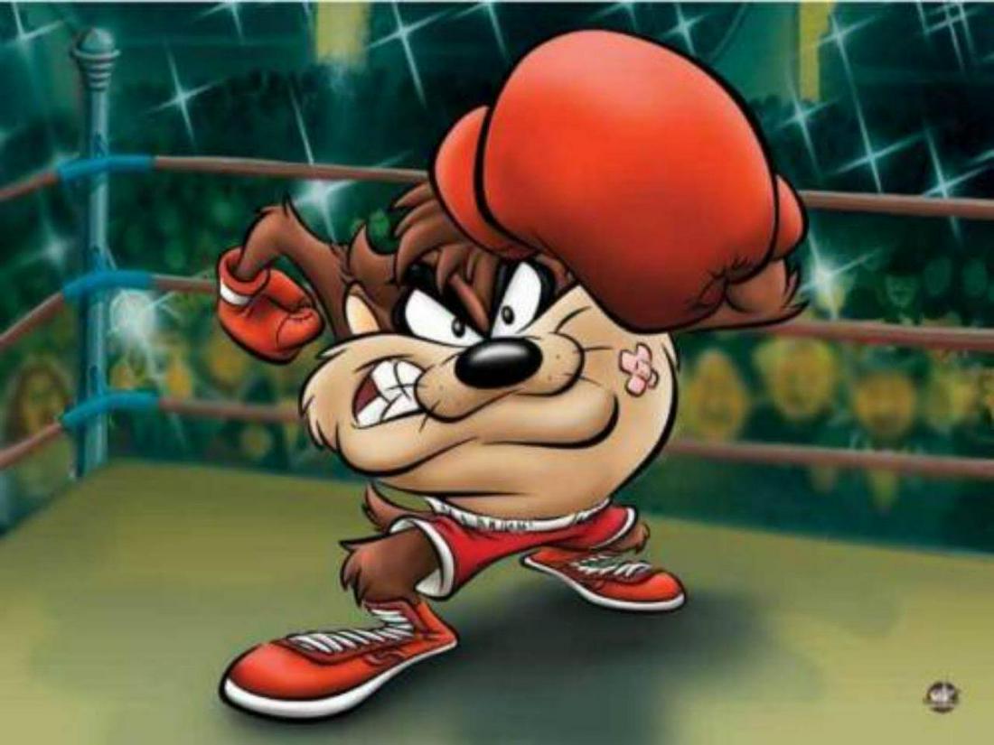 Warner Bros. "KNOCKOUT TAZ" limited edition giclee on: The piece includes a hologram seal. The number shown on the hologram seal will not be the number that is shipped. For security purposes we do not show the limited edition number that is on the piece y