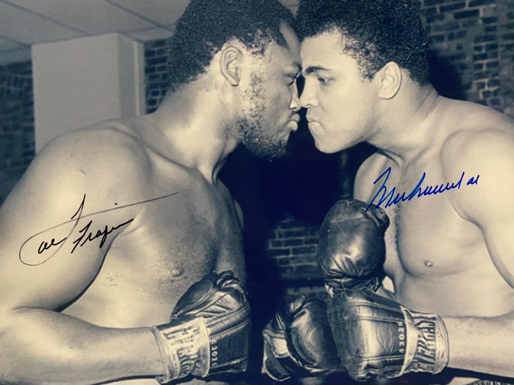 Autographed Muhammad Ali & Joe Frazier Face to Face: Autographed Muhammad Ali & Ali Frazier Face to Face Medium: Autographed Photograph