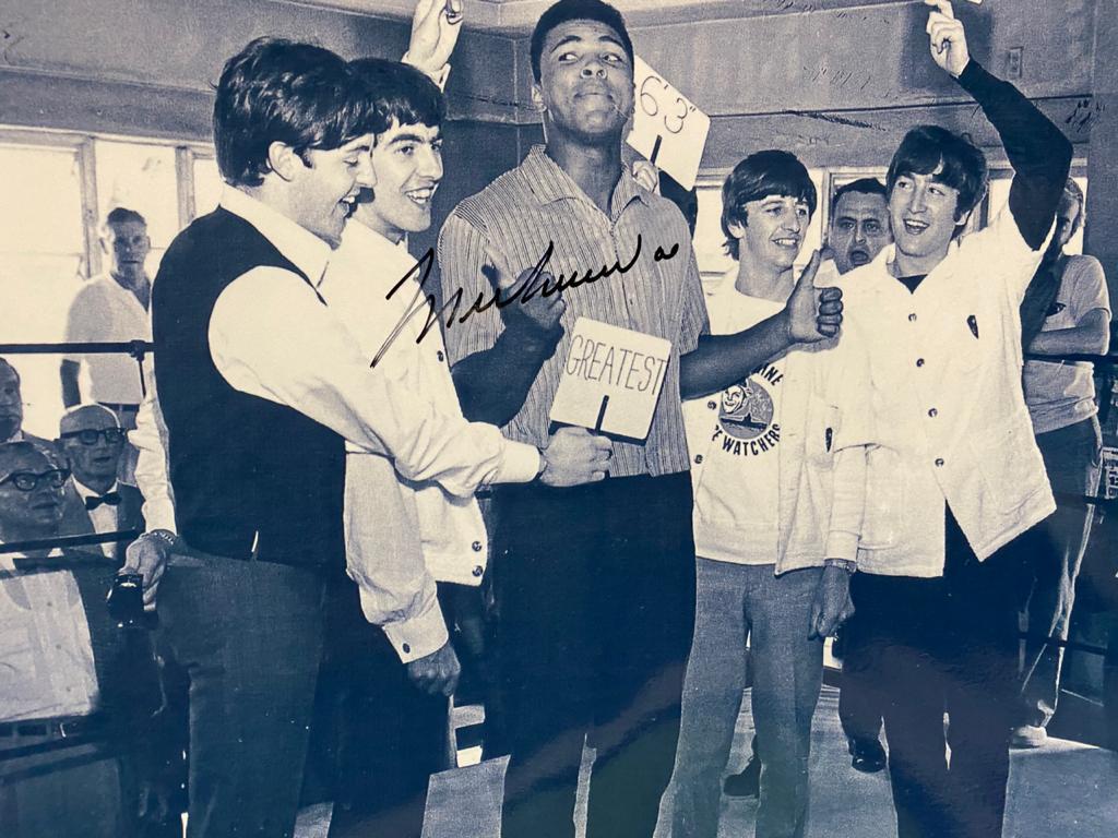 Autographed Muhammad Ali & The Beattles Greatest Photo: Autographed Muhammad Ali & The Beattles Greatest Medium: Autographed Photograph