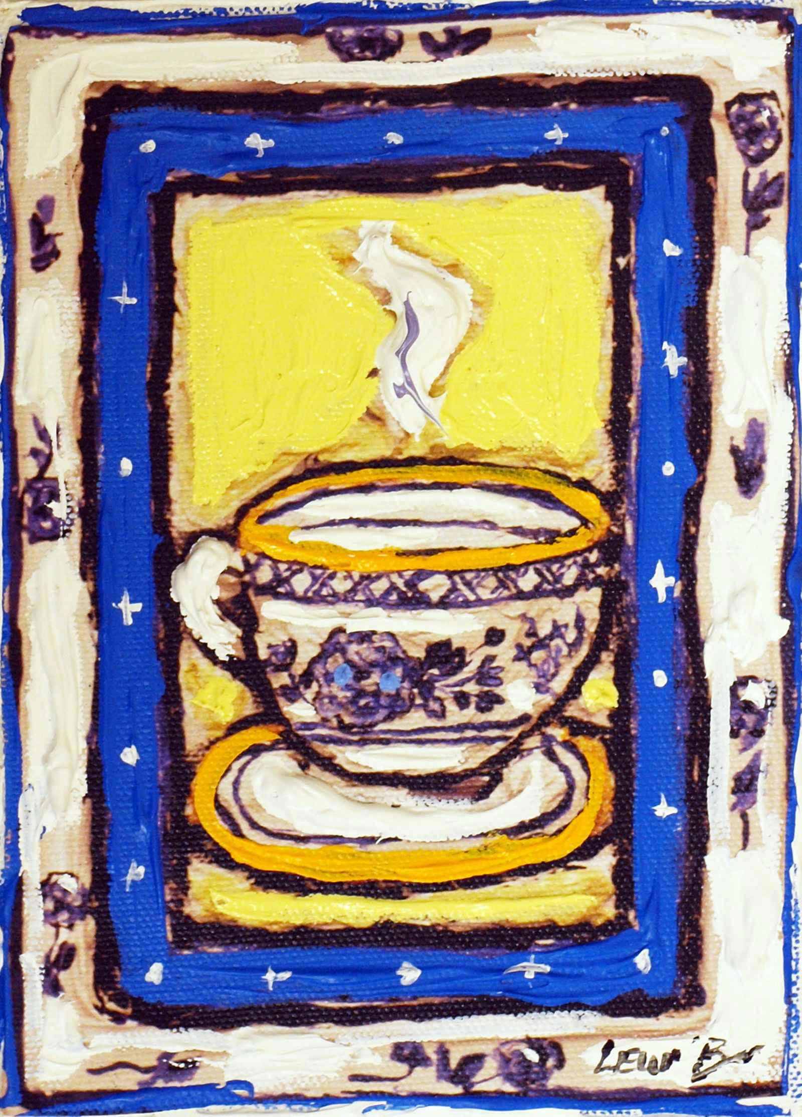 Leslie Lew Wedgewood cup #1 Sculpted Acrylic (1 of 1)