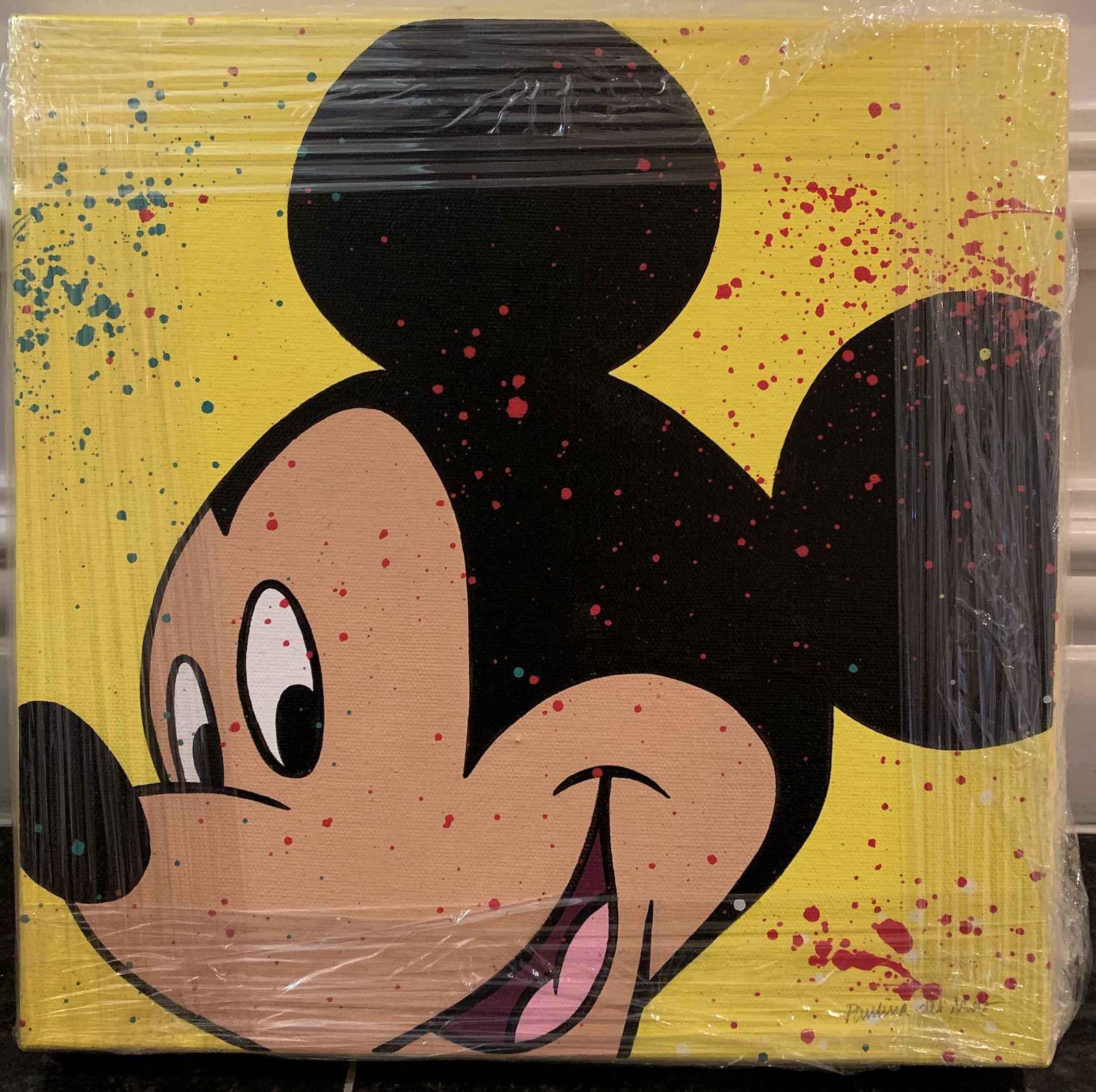 Paulina Del Mar Mickey Mouse Yellow Orig. Canvas (1 of 1)