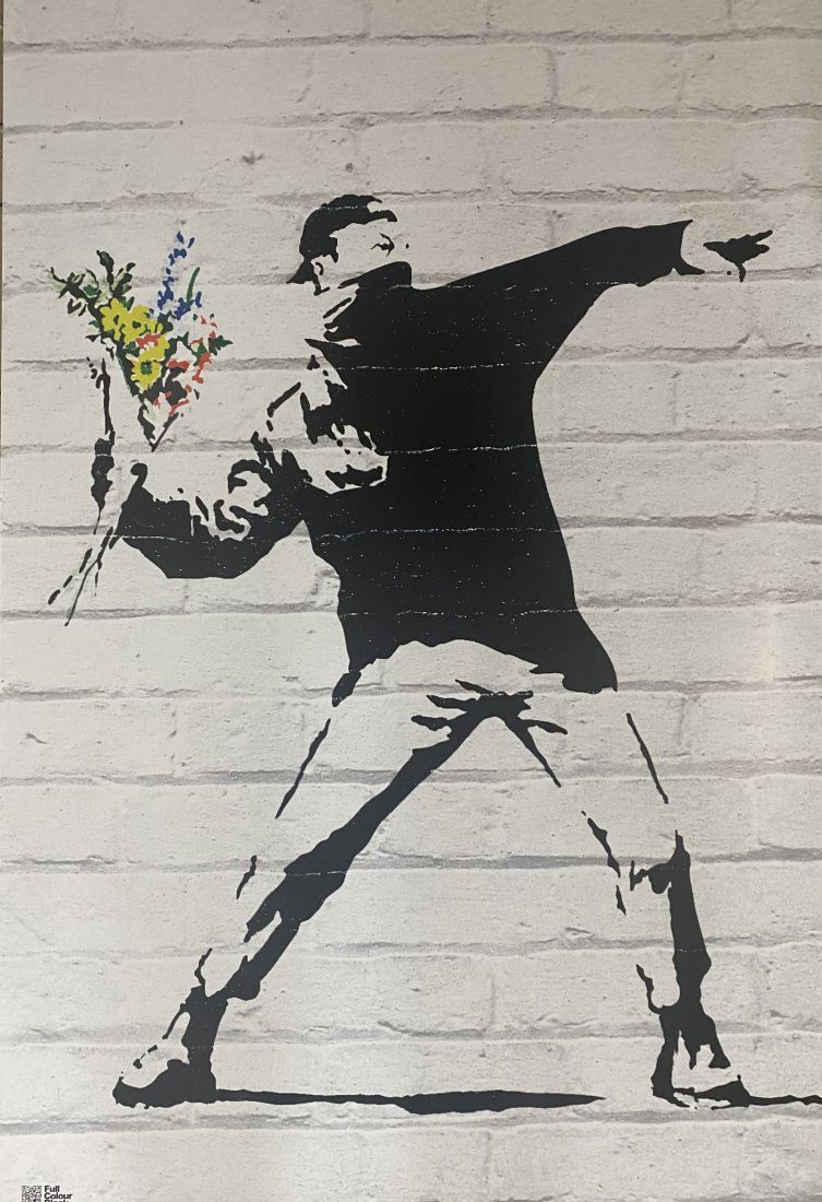 Banksy - Flower Bomber Framed Offset Lithograph (1 of 1)