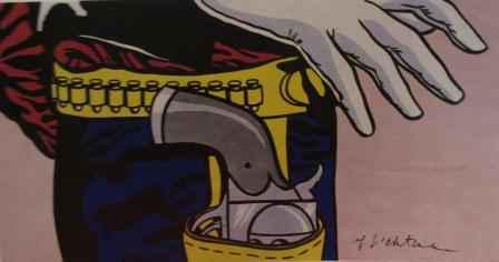Roy Lichtenstein Fastest Gun 1963 Framed Bookpage: Roy Lichtenstein-Fastest Gun 1963 Medium: Hand Signed Custom Framed Bookpage