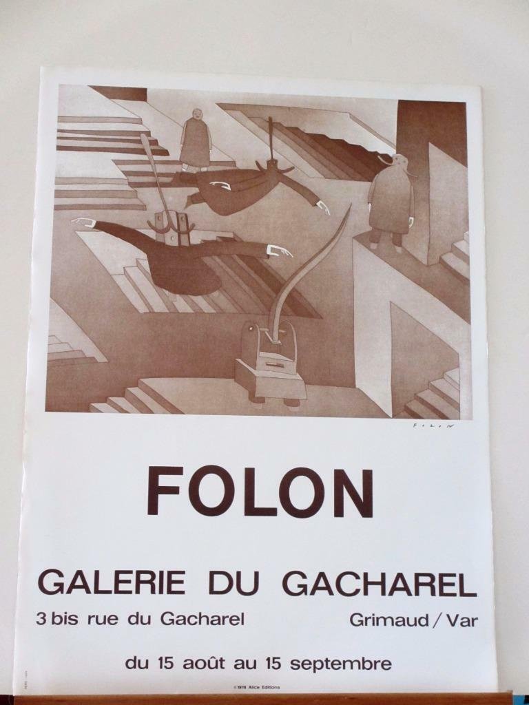 Jean-Michel Folon Galerie Du Gacharel Rare Litho Poster (1 of 2)