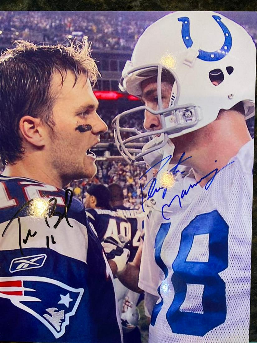 Autographed Peyton Manning & Tom Brady Dual Signed (1 of 1)