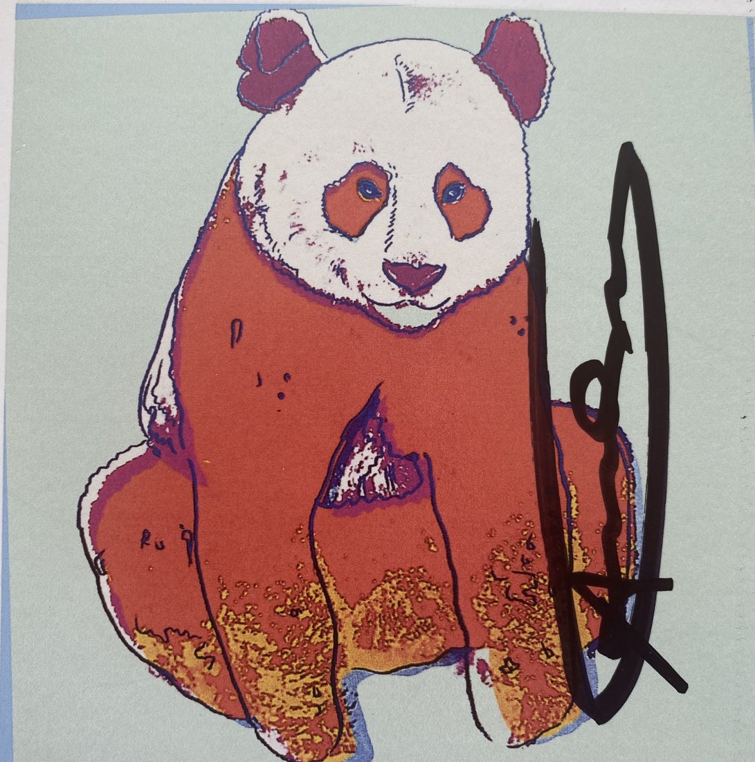 Andy Warhol Giant Panda Signed Invitation FRAMED: Artist: Andy Warhol Title: GIANT PANDA Endangered Species Announcement Signed Invitation Medium: Lithograph Hand Signed by Warhol Size: 6" x 4.25" Framed: Aprox. 14 3/4" x 14 1/4" Signed: Hand Signed 