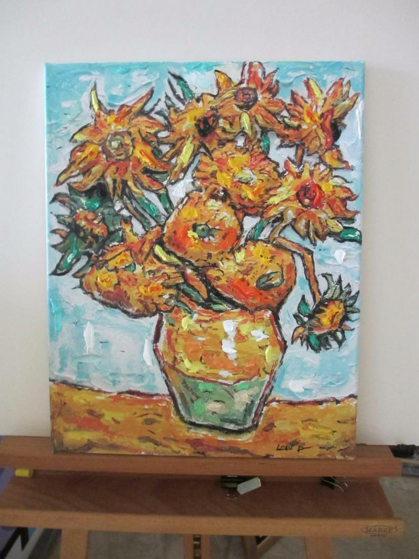 Leslie Lew Sunflower ode to Sculpted Acrylic (1 of 1)