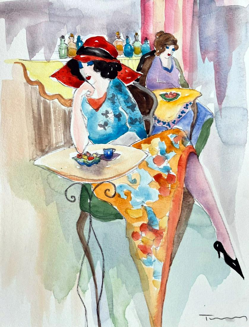 Itzchak Tarkay Untitled Mini 26 Original Mixed Media Watercolor (1 of 1)