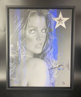 Adam Scott Rote Priscilla Presley Hollywood LE Giclee Hollywood 1923: Adam Scott Rote Priscilla Presley Hollywood Limited Edition Framed Giclee on Canvas Dual Signed by Adam Scott Rote and Priscilla Presley Star is from metal of the original 1923 Hollywood Sign Edition