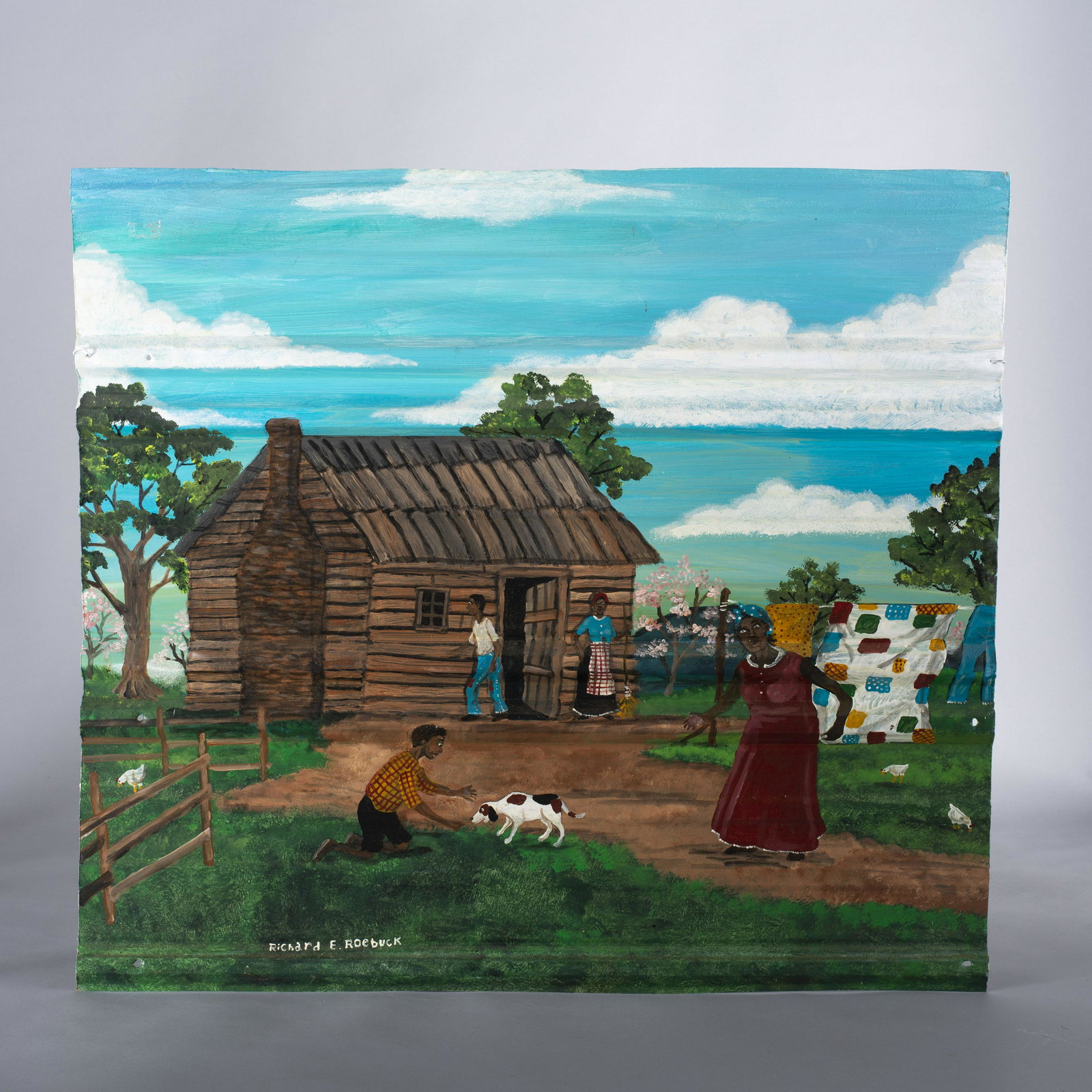 Richard E. Roebuck painting on tin (1 of 4)